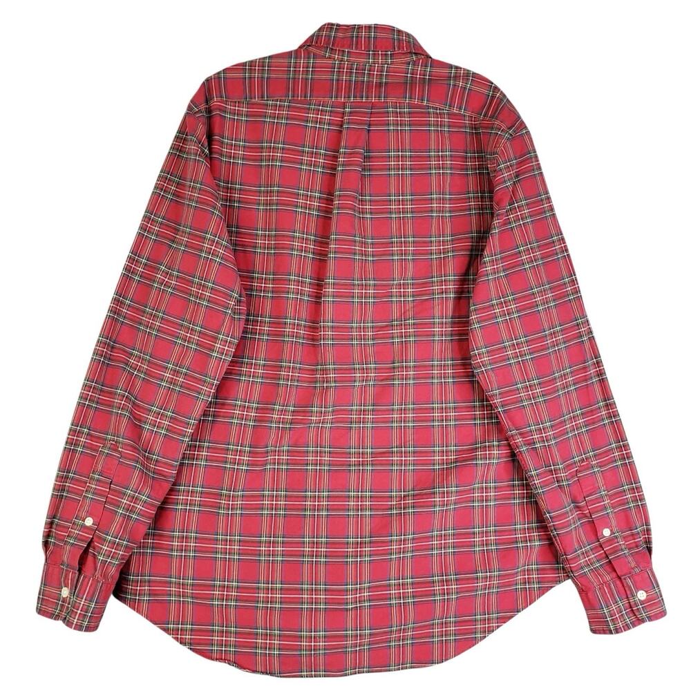 Polo Ralph Lauren Shirt Oxford LS Button Down Red Tartan Plaid Mens Size Large - Picture 3 of 10